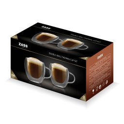 Set 2 Cani Termorezistente Zass Gourmet ZG-GC 02 Sticla Borosilicata cu Perete Dublu 150ML Transparent