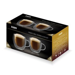 Set 2 Cani Termorezistente Zass Gourmet ZG-GC 02 Sticla Borosilicata cu Perete Dublu 80ML Transparent