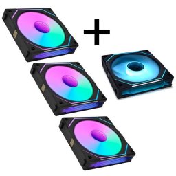 Ventilator Lian Li 4Pack UNI FAN SL-INF 120 ARGB Reverse Blade PWM Negru