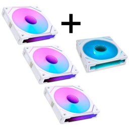 Ventilator Lian Li 4Pack 3x UNI FAN SL-INF 120 ARGB Reverse Blade PWM Alb