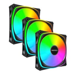 Ventilator Montech AX120 PRO PWM ARGB 3Pack 120mm Negru