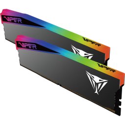 Memorie Patriot DDR5 - 64GB - 6400 - CL - 32 (2x 32 GB) Dual Kit, RAM Black, VEUR564G6432K, Viper Elite 5 Ultra RGB, INTEL XMP, AMD EXPO