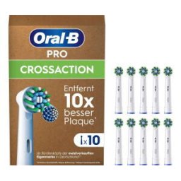 Braun Oral-B Pro Cross Action Replacement Brush Heads, 10-pack, white