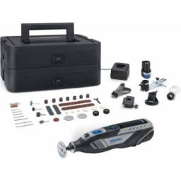 Cordless DREMEL multifunctional tool 8250-5/65 (Platinum+), 12 volts (black/gray, Li-ion battery 2Ah, 65-piece accessories, box)