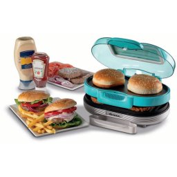 Gratar electric Ariete Hamburger Grill Party Time (light blue/silver, 1,200 watts, 50's style)