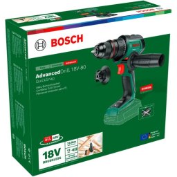 Bosch Bosch Powertools Powertools cordless drill driver AdvancedDrill 18V-80 QuickSnap Solo (green/black, without battery and charger, POWER FOR ALL ALLIANCE)