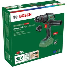 Bosch Bosch Powertools Powertools cordless impact drill AdvancedImpact 18V-80 QuickSnap Solo (green, without battery and charger, POWER FOR ALL ALLIANCE)