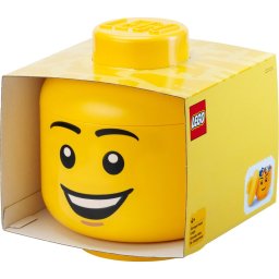 Room Room Copenhagen Copenhagen LEGO Storage Head "Happy Boy", large (yellow)