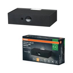 Lampa de Exterior Osram 000004099854455896 Endure Solar Tip Caramida 3W 300lm Lumina Calda 3000K PIR IP65 Baterie Litiu-Ion 18650 Negru