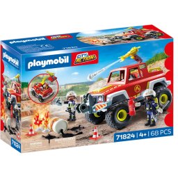 Set de Constructie PLAYMOBIL Masina de pompieri 68 piese +4 ani