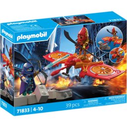 Set de Constructie PLAYMOBIL Eroi Drona contra ninja malefic 39 piese +4 ani