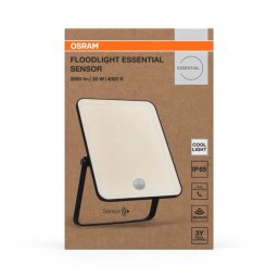 Proiector LED Osram 000004099854430077 Essential Senzor de Miscare si Lumina 20W 220-240V 1800lm Lumina Neutra(4000K) IP65 17.3x2.8x11.1cm Aluminiu Negru