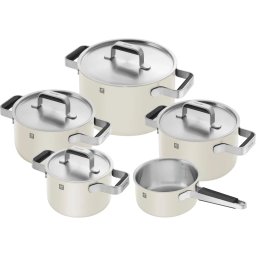 Set de Gatit Zwilling Pure Cookware Otel Inoxidabil 18/10 9 Piese Ivory