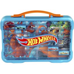 Geanta Hot Wheels Theo Klein cu Logo Iluminat Spatiu pentru 54 Masinute Multicolor