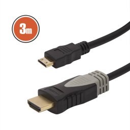 Cablu Delight Mini HDMI la HDMI 3m FullHD Conectori Auriti Audio Video Negru
