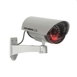 Camera Falsa de Supraveghere Delight CCTV LED Intermitent Rotativa 360 cu Cablu Baterii AA Interior Argintiu