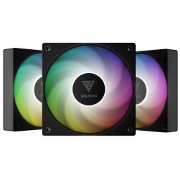 Set 3 Ventilatoare Gamdias Notus M1-1203 120mm Negre Iluminare ARGB