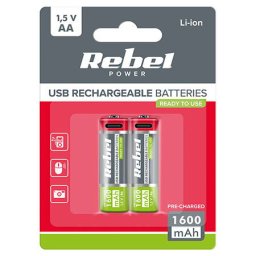 ACUMULATORI LI-ION AA R6 1600MAH USB-C BLISTER 2 Generic REBEL