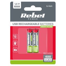 ACUMULATORI LI-ION AAA R3 400MAH USB-C BLISTER 2 Generic REBEL