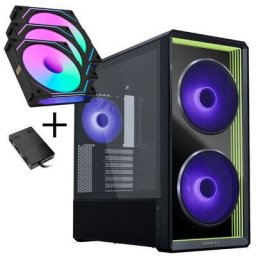 Carcasa Lian Li LANCOOL 217 INF Bundle + 3x UNI FAN SL-INF 120 Reverse Blade Negru