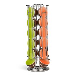 Suport Capsule Cafea Bewello Dolce Gusto 24 Capsule Metal Rotativ Crom Organizator Bucatarie