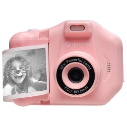 Aparat Foto pentru Copii Denver KPC-1370P Display LCD 2.8Inch cu Imprimare Termica Obiectiv Selfie Difuzor Incorporat Roz
