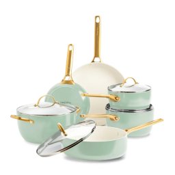 Set 6 Cratite GreenPan Reserve cu Capac Green