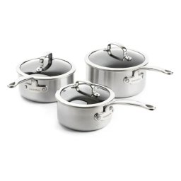 Set 3 Cratite GreenPan Premiere Casserole cu Capac Stainless Steel