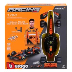Macheta de Asamblat BBURAGO Formula M1 Model Kit - McLaren MCL38 Lando Norris 1:24 Varsta 14 Ani+ Negru/Portocaliu