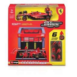 Macheta BBURAGO Ferrari Formula Pit Pass - SF24 #16 Charles Leclerc 1:43 Varsta 3 Ani+ Multicolor