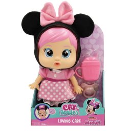 Papusa Bebelus IMC Cry Babies Loving Care Disney Minnie Varsta 18 Luni+ Roz