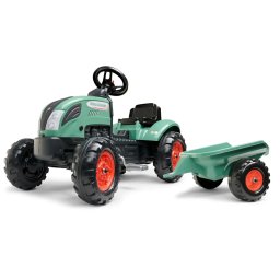 Tractor cu Pedale Falk FK 2054L cu Remorca Varsta 2 Ani+ Verde/Negru