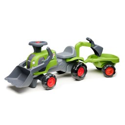 Tractor Ride-on Falk FK 312N BabyClaas cu Incarcator Frontal Excavator si Remorca Varsta 1 An+ Verde