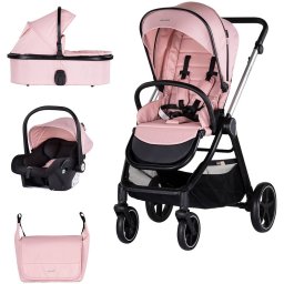 Carucior Chipolino Marbella 3 in 1 Varsta 0 - 4 Ani Maxim 22KG Roz