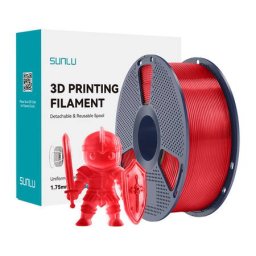 Filament 3D Sunlu PLA+ 1.23g/cmp Rosu Transparent
