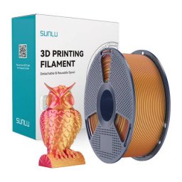 Filament 3D Sunlu PLA+ Silk 1.23g/cmp in Doua Culori Rosu si Auriu