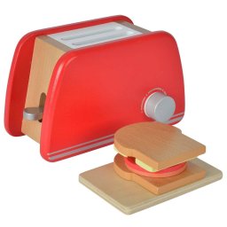 Jucarie din Lemn Eichhorn Toaster Rosu