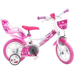 Bicicleta Copii DINO BIKES 12Inch Little Heart Alb-Roz