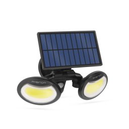Proiector de Perete pentru Exterior Phenom GLB_55283 LED COB 500LM Senzor Miscare Panou Solar Integrat IP65 2000mAh Negru