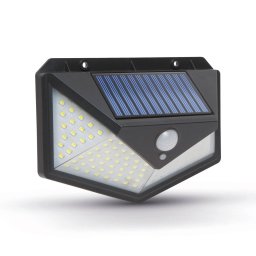 Proiector de Perete pentru Exterior Phenom GLB_55289 136 LED-uri 280LM Senzor Miscare Panou Solar Incorporat IP65 Negru