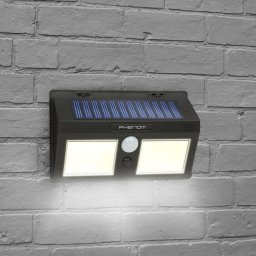 Reflector de Perete pentru Exterior Phenom GLB_55287 LED COB 300LM Senzor Miscare Panou Solar Integrat IP65 2400mAh Negru