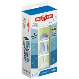Set Cuburi Magnetice Geomag Magicube Animalele Oceanului 3 Piese Varsta 1 An+ Multicolor