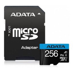 Card ADATA microSDXC Premier 256Gb Clasa 10 / UHS-1 U1 Adaptor AUSDX256GUICL10A1-RA1
