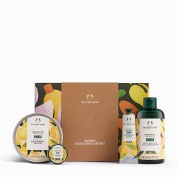 Set The Body Shop Mango Gel dus 250ml + Unt corp 200ml + Exfoliant corp 50ml + Balsam maini 30ml + Balsam buze 10ml