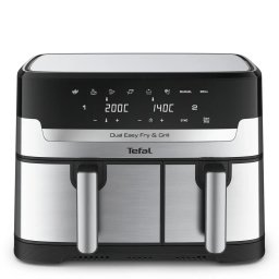 Friteuza cu Aer Cald Dubla Tefal Easy Fry & Grill Capacitate 8.3L 8 Programe Automate Putere 2700W Negru/Argintiu