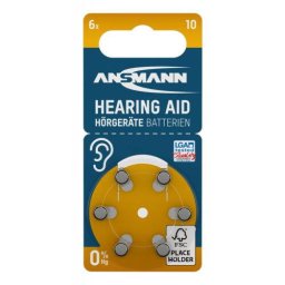 Baterii Ansmann Zinc-Air Aparate Auditive Tip 10/PR70 1.4V 6 Bucati Argintiu