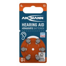 Baterii Ansmann Zinc-Air Aparate Auditive Tip 13/PR48 1.4V 6 Bucati Argintiu