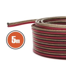 Cablu Audio MNC pentru Boxe OFC 2x1.5mm Rosu Negru Transparent 5m