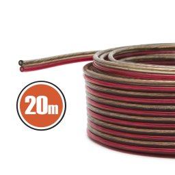 Cablu Audio MNC pentru Boxe OFC 2x1.0mm Rosu Negru Transparent 20m