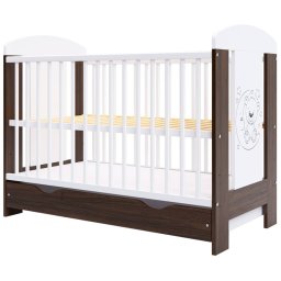 Patut Copii Hubners din Lemn Calisto Ursulet 120x60 cm Maro